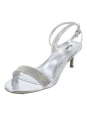 FIONI Silver Rhinestones Strappy Sandal Shoes Size 9 NWT